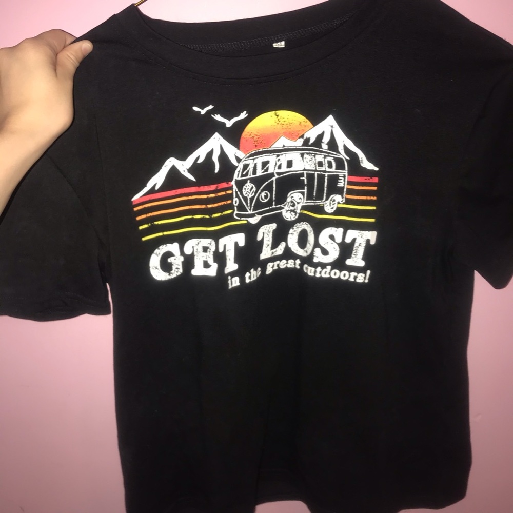 “Get lost one the great outdoors” cropped tee